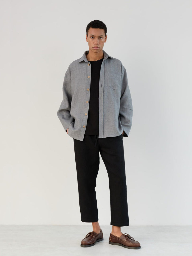 Men’s linen shirt in Heavy Wool Grey
