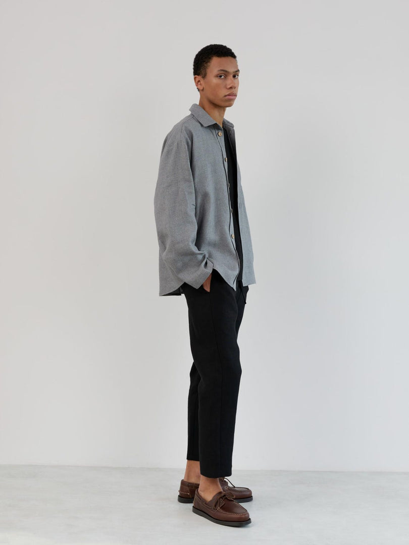 Men’s linen shirt in Heavy Wool Grey