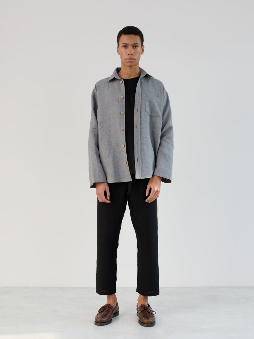 Men’s linen shirt in Heavy Wool Grey
