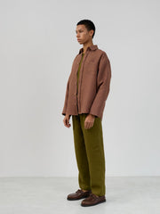 Men’s linen shirt in Heavy Dark Brown
