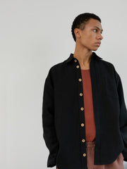 Men’s linen shirt in Heavy Black